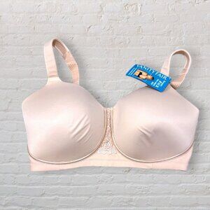 NWT VANITY FAIR 71380 Beauty Back Smoother Full Figure Wireless Bra Damask 34H